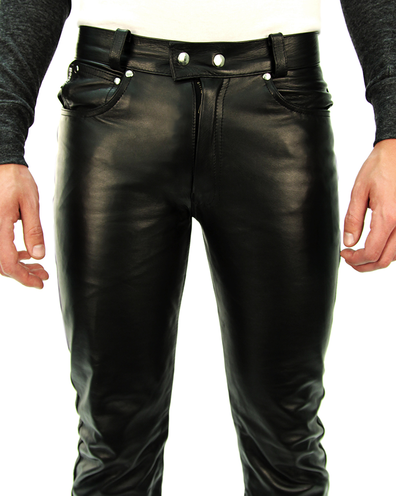 black leather bootcut pants